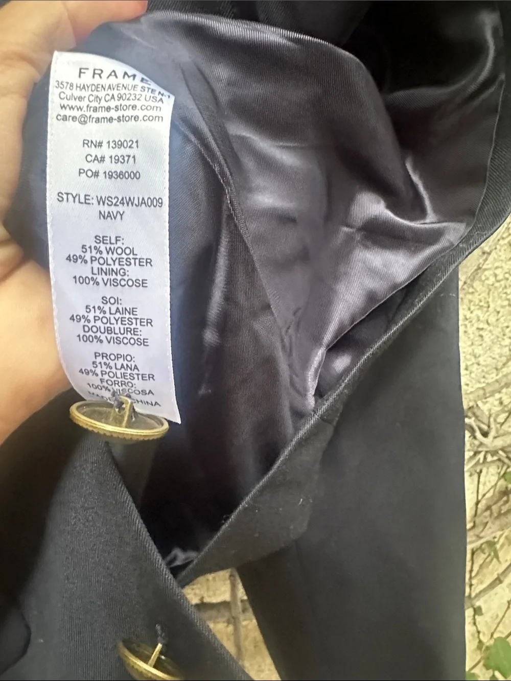 FRAME Wool Blend Jacket